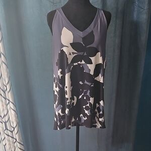 Lily Black/White/Gray Floral Tank Top